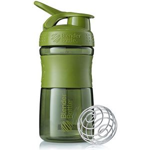 BlenderBottle Sportmixer Tritan drinkfles met blenderBall, geschikt als proteïneshaker, eiwitshaker, waterfles of voor fitnessshakes, BPA-vrij, schaalverdeling tot 500 ml, 590 ml, mosgroen