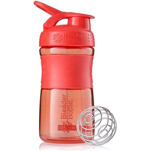 BlenderBottle Sportmixer Tritan drinkfles met BlenderBall, geschikt als proteÃ¯ne shaker, eiwitshaker, waterfles of voor fitness shakes, BPA-vrij, schaald tot 500 ml, 590 ml, koraal