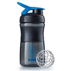 BlenderBottle Sportmixer Tritan drinkfles met BlenderBall, geschikt als proteïneshaker, eiwitshaker, waterfles of voor fitnessshakes, BPA-vrij, geschaald tot 500 ml, 590 ml, cyaan/zwart