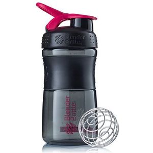 BlenderBottle Sportmixer Tritan drinkfles met BlenderBall, geschikt als proteïne shaker, eiwitshaker, waterfles of voor fitness shakes, BPA-vrij, schaald tot 500 ml, 590 ml, roze/zwart