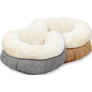 All For Paws Donut Bed – Kattenmand – Biedt warmte en comfort voor katten of kleine honden – Ø 45cm – Grijs – Wasbaar met de hand