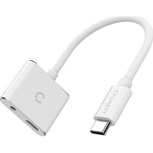 CYGNETT Adapter audio USB-C to mini jack 3.5mm en USB-C Essential (wit)