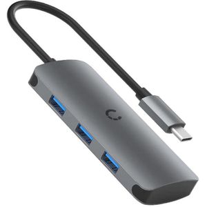 CYGNETT Hub 6in1 USB-C voor 3x USB, USB-C, SD Card, Micro SD Card SlimMate 100W (grijs)