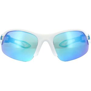 Cebe Wrap Womens Matt White Blue 1500 Gray Blue Mirror & Clear zonnebril | Sunglasses