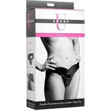 Crave Double Penetration Faux Leather Strap On