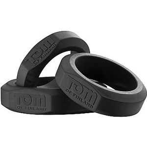 XR Brands - Tom of Finland - 3 Piece Silicone Cock Ring Set - Black