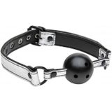 Master Series - Ball Gag met Gaatjes - Metallic Look