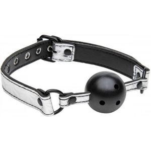 Ballgag met Gaten - Zilver / Zwart