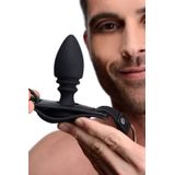 Male Harness with Silicone Anal Plug - Black