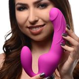 ROYAL RIDER Vibrating Silicone Strapless Strap On  - Purple