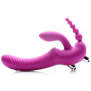 REGAL RIDER Triple G Vibrating Silicone Strapless Strap On -