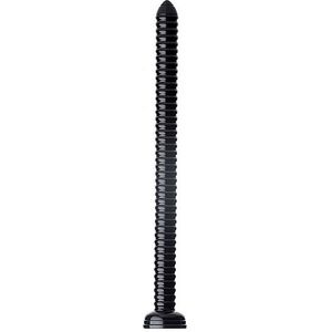 HOSED Geribbelde Slang 19 - zuignap anaal dildo (zwart)