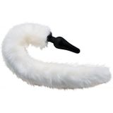 TAILZ - vosstaart anaalplug en hoofdband (zwart-wit)