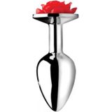 Red Rose Anal Plug - Small - Red