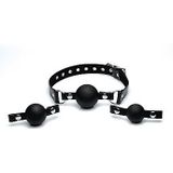 Interchangeable Silicone Ball Gag Set - Black