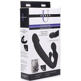 Tri-Volver Rechargeable Strapless Strap On - Black