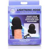 Lightning Hood E-stim Penis Head Teaser - Black