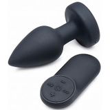 Silicone Vibrating LED Plug - Large - Black