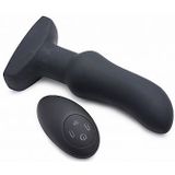 10X Inflatable + Vibrating Curved Silicone Anal Plug