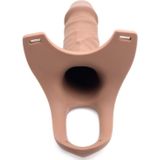 SM Hollow Silicone Dildo Strap-On - Flesh