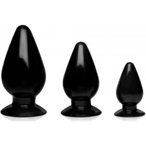Master Series Triple Cones Butt Plug Set 3 Stuks - Zwart