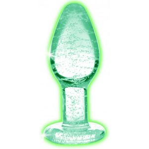 Glow-In-The-Dark Glass Anal Plug - Small