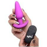 21X Vibrating Silicone Butt Plug with Remote Control - Purple