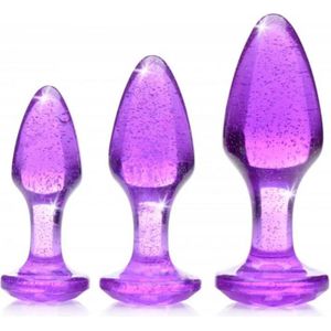 Glitter Gem Anaalplug Set - Paars