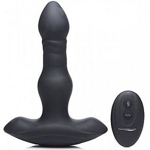 Vibrating and Thrusting Remote Control Silicone Anal Plug