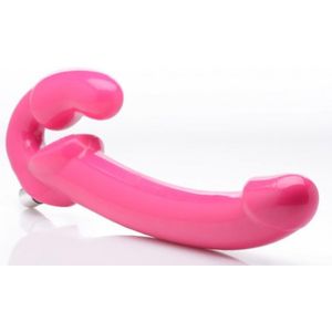 Strapless Strap-On met Vibratie - Roze