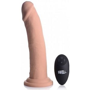 XR Brands Swell - Inflatable and Vibrating Silicone Dildo - 7 / 18 cm vanilla / ivory
