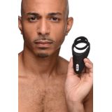 XR Brands Siliconen Cockring met Vibrerende Stimulator black