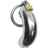 Locking Stainless Steel Chastity Cage w/ 3 Rings
