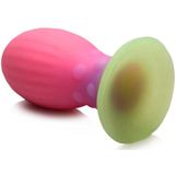 XR Brands AH067-LARGE - Xeno Egg - Glow in the Dark - Silicone Egg - Pink