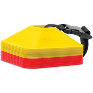 SKLZ Mini Cones - Pionnen voor Training - 20 Stuks - 10 Geel / 10 Rood - Inclusief Riempje - Vierkant