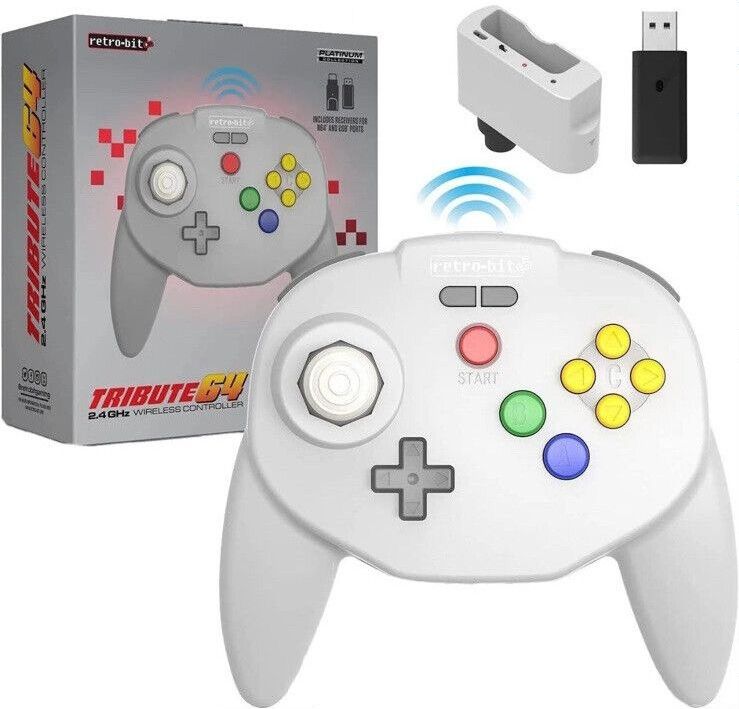 retro-bit - Tribute64 - Draadloze Controller - Grijs - Gamepad - Nintendo Switch