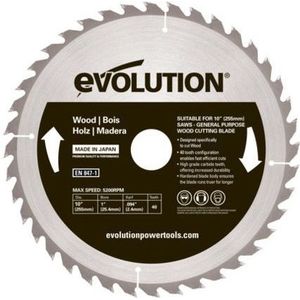 Evolution Power Tools FW255TCT-40 zaagblad met uiteinde van carbide voor fijn hout, 255 mm