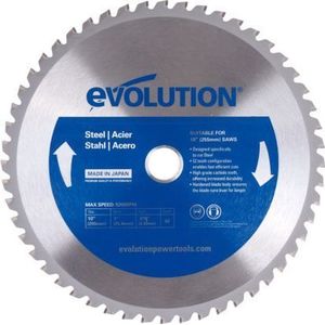 Evolution Power Tools M255TCT-52MS zaagblad voor het zagen van plaatstaal, voor cirkelzagen en afkortzagen, 255 mm