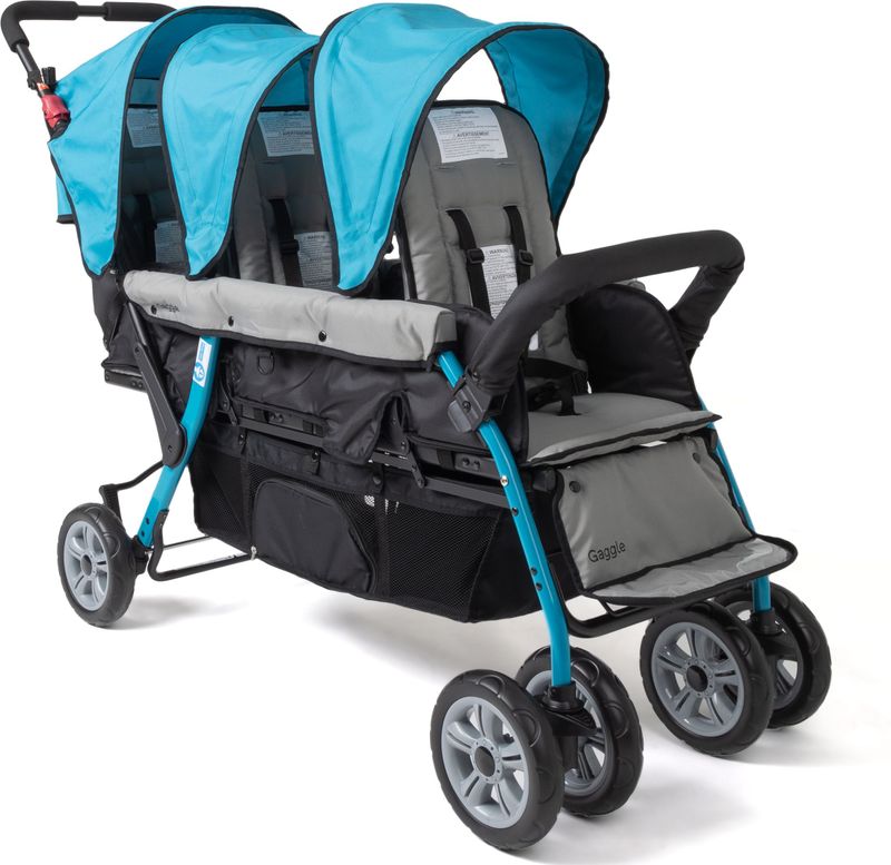 GAGGLE Compass Kinderwagen - Zwart / Blauw - Kinderwagen voor 3 Kinderen