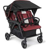 Gaggle Odyssey 4x4 quad kinderwagen / buggy voor 4 kinderen in rood/zwart