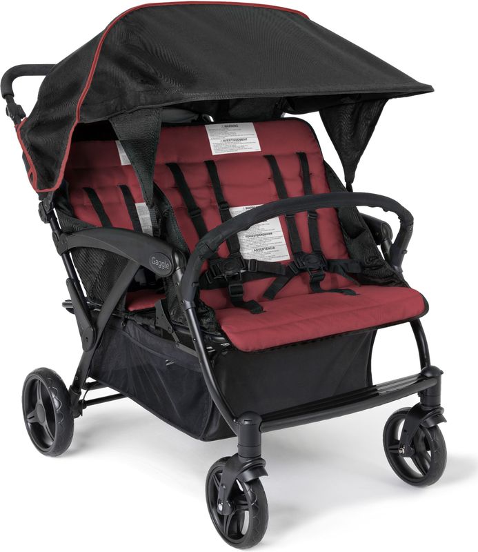 Gaggle Odyssey 4x4 quad kinderwagen / buggy voor 4 kinderen in rood/zwart