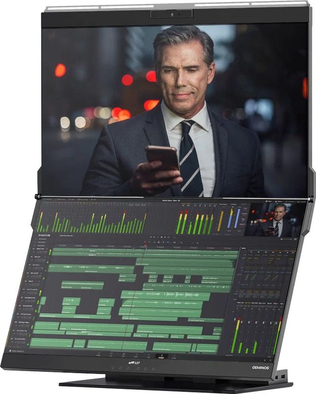 Mobile Pixels - Geminos - Full HD Monitor - Dubbel Gestapeld - Ergonomisch Ontwerp