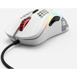 Glorious Gaming Model D Bedrade Gaming Muis - 68g Superlicht Honingraat Ontwerp, RGB, Ergonomisch, Pixart 3360 Sensor, Omron Schakelaars, PTFE Voetjes, 6 Knoppen - Mat Wit