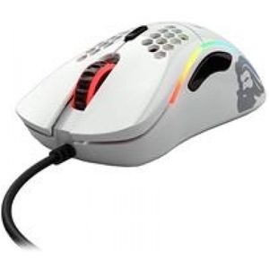 Glorious Gaming Model D Wired Gaming Mouse – superleichtes Wabendesign mit 68 g, RGB-Beleuchtung, ergonomisch, Pixart 3360 Sensor, Omron-Schaltern, PTFE-Füße, 6 Tasten – Glänzend Weiß