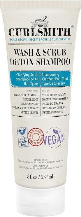 Curlsmith - Wash & Scrub Detox Pro-Biotic - Vegan Exfoliating Shampoo - 237ml
