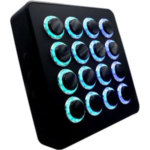 DJ Techtools Midi Fighter Spectra, hoogwaardige midi-controller voor DJ's (krachtige, officiële mappings, aanpasbare LED-kleurringen, nauwkeurige bediening, midi-controller), Zwart
