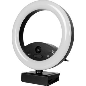 Arozzi Occhio True Privacy Light Ring Full HD Webcam zwart