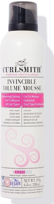CURLSMITH - Invincible Volume Mousse - 201 ml - Lichtgewicht Gelmousse voor Krullend Haar