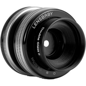 LensBaby - Composer Pro II w/Double Glass II voor Canon RF - Verbeterde versie - Compatibel met alle huidige en oude optische uitwisselingslenzenhuizen - Verstelbaar diafragma