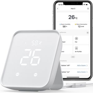 SwitchBot Hub 2 - Maak van je mobiel een afstandsbediening - Slimme WiFi-hygrometer - Supports Matter